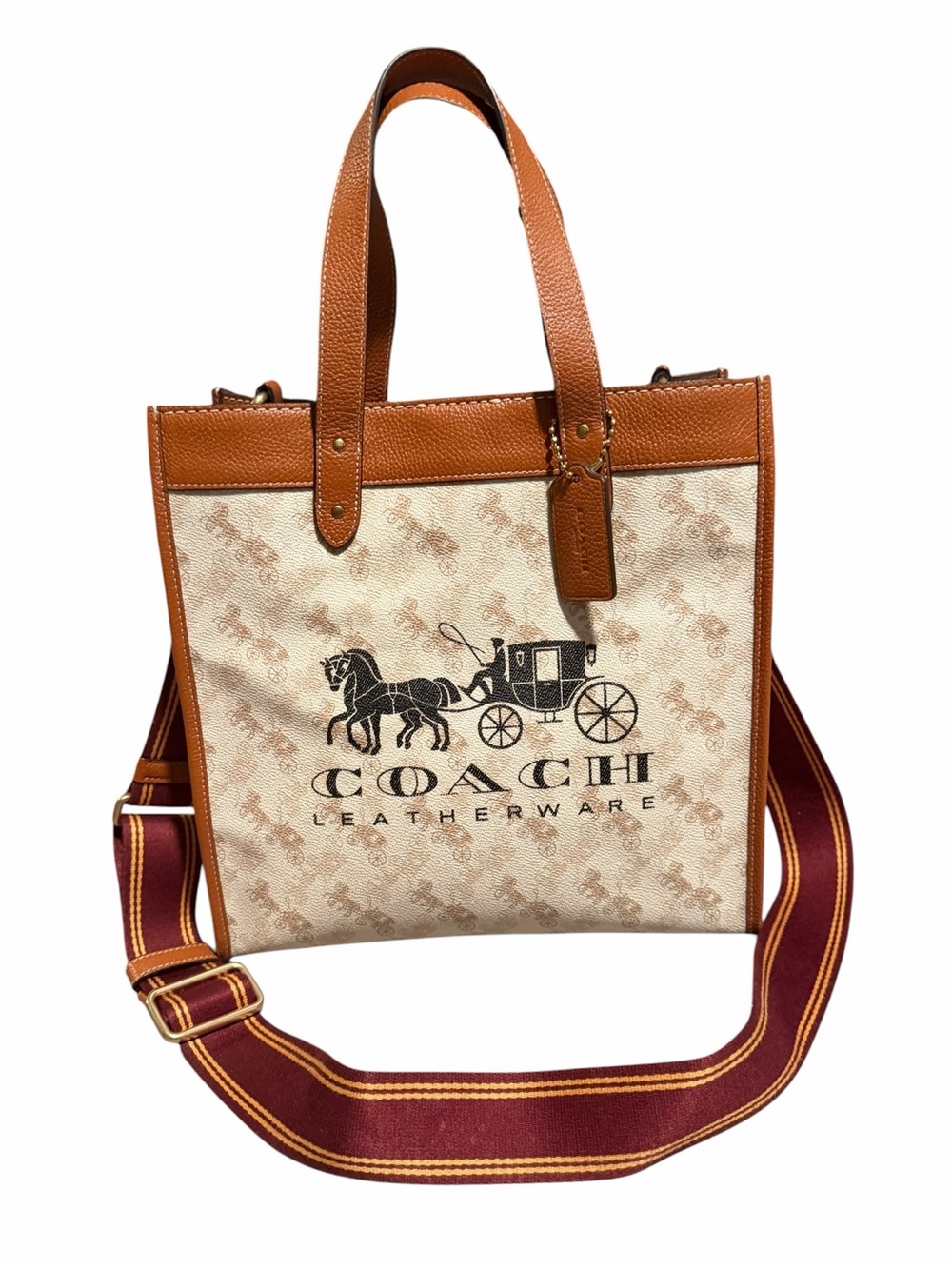Coach Field Tote 22 with Horse and Carriage Print